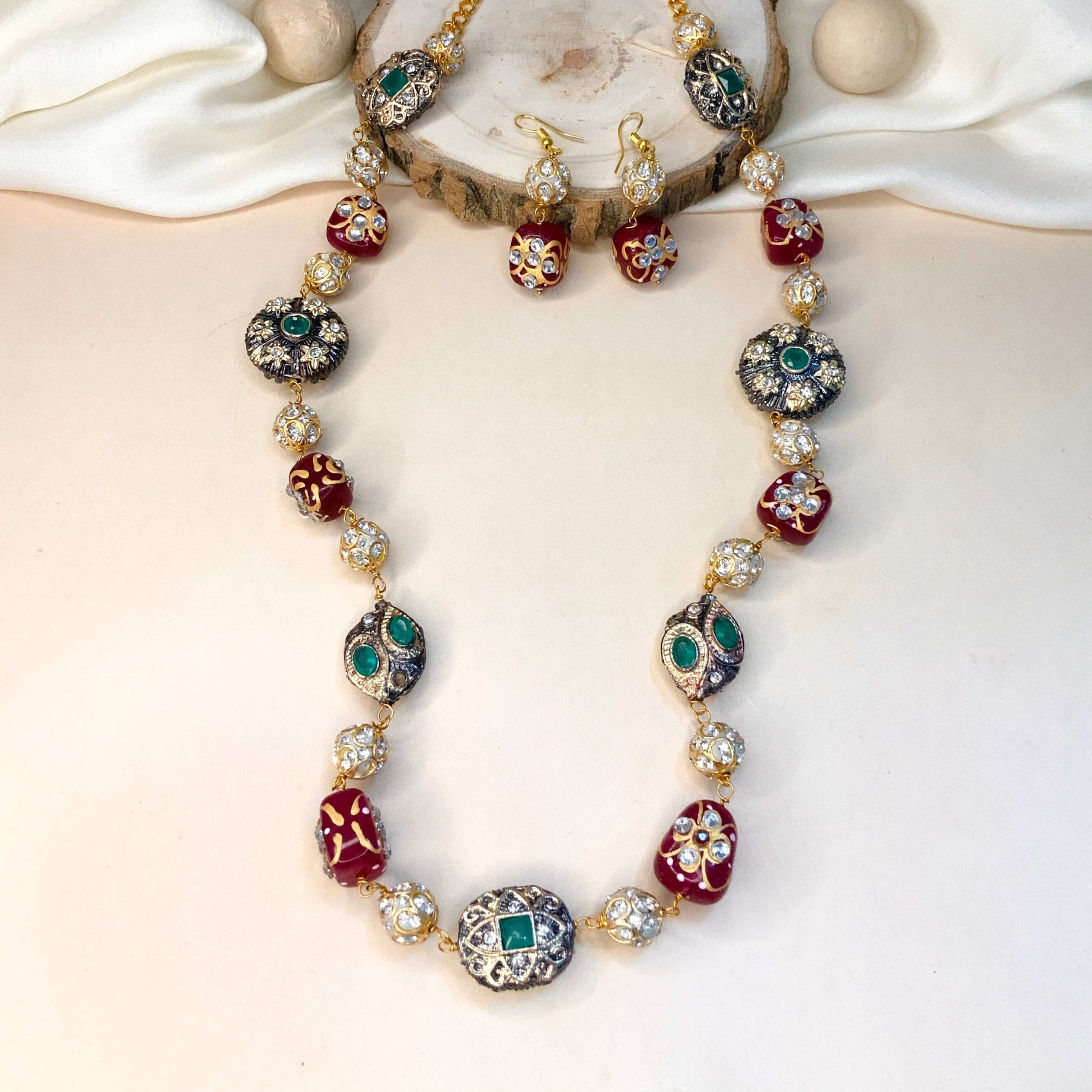 High Quality Multicolour Jaipuri Stone Mala