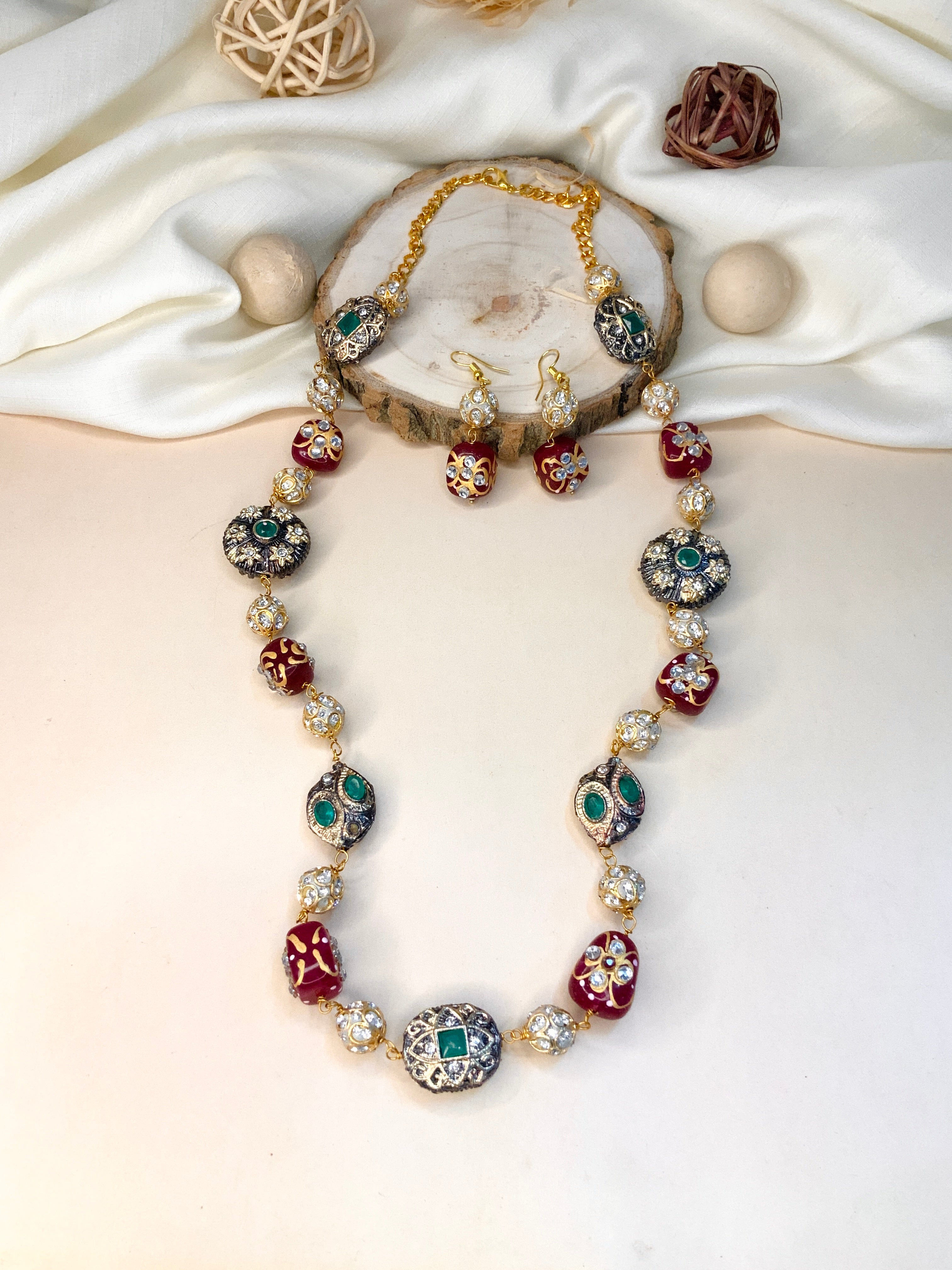 High Quality Multicolour Jaipuri Stone Mala