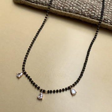 Dailywear Gold Plated Diamond 3 Drops Mangalsutra - Abdesignsjewellery