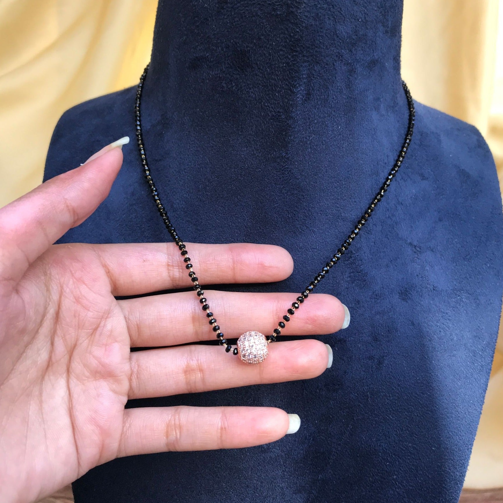 Rose Ball Gold Mangalsutra - Abdesignsjewellery