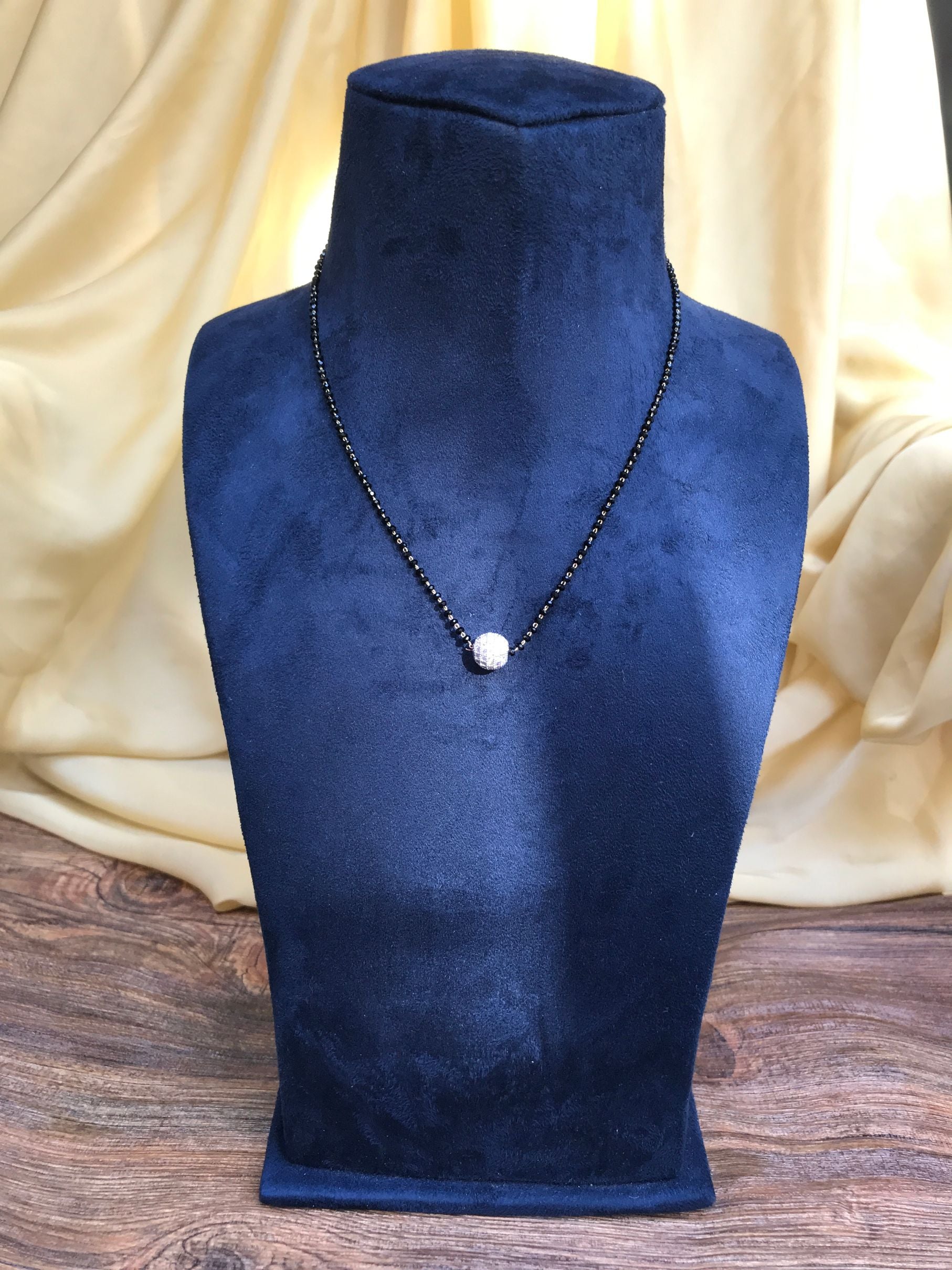 Round Silver Ball Mangalsutra - Abdesignsjewellery