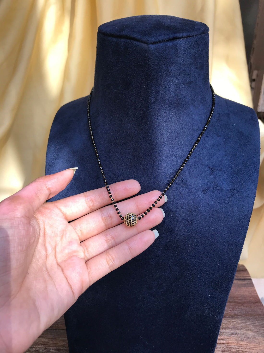 Dailywear Black Ball Gold Mangalsutra - Abdesignsjewellery