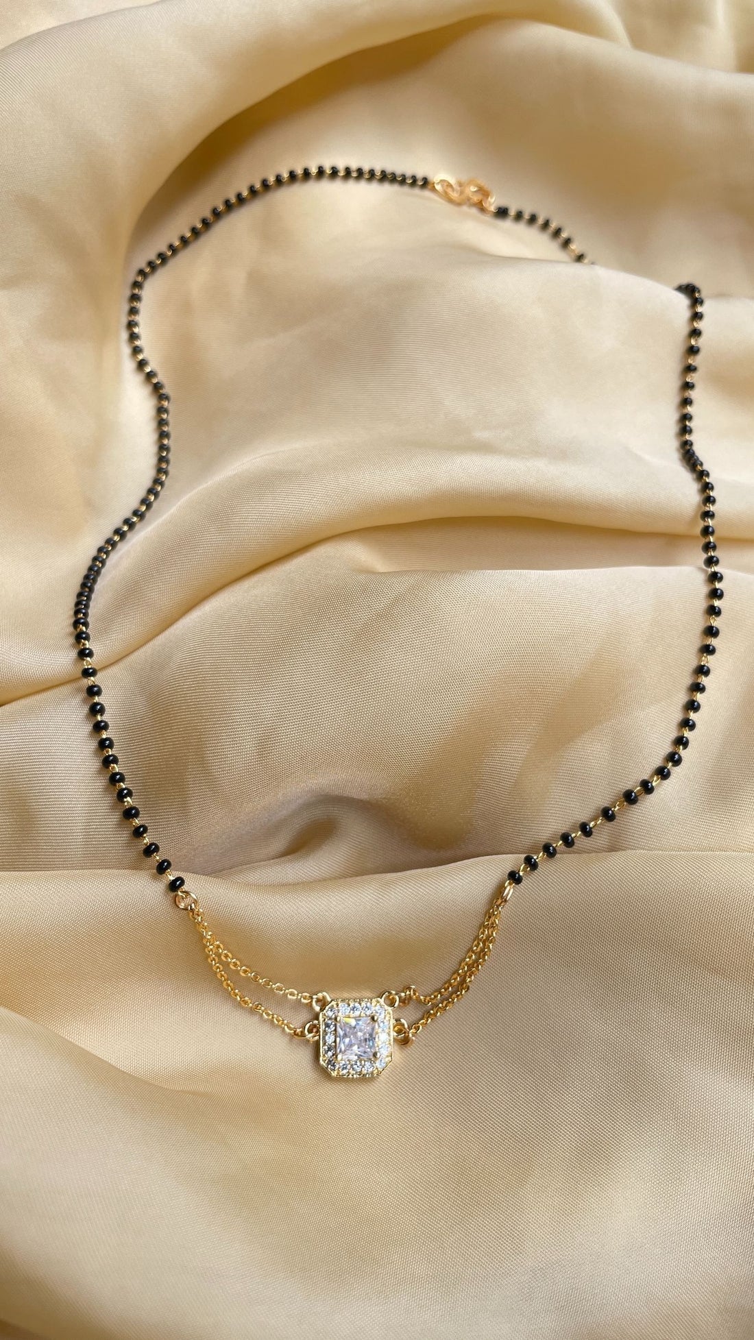 Tiny Square American Diamond Mangalsutra