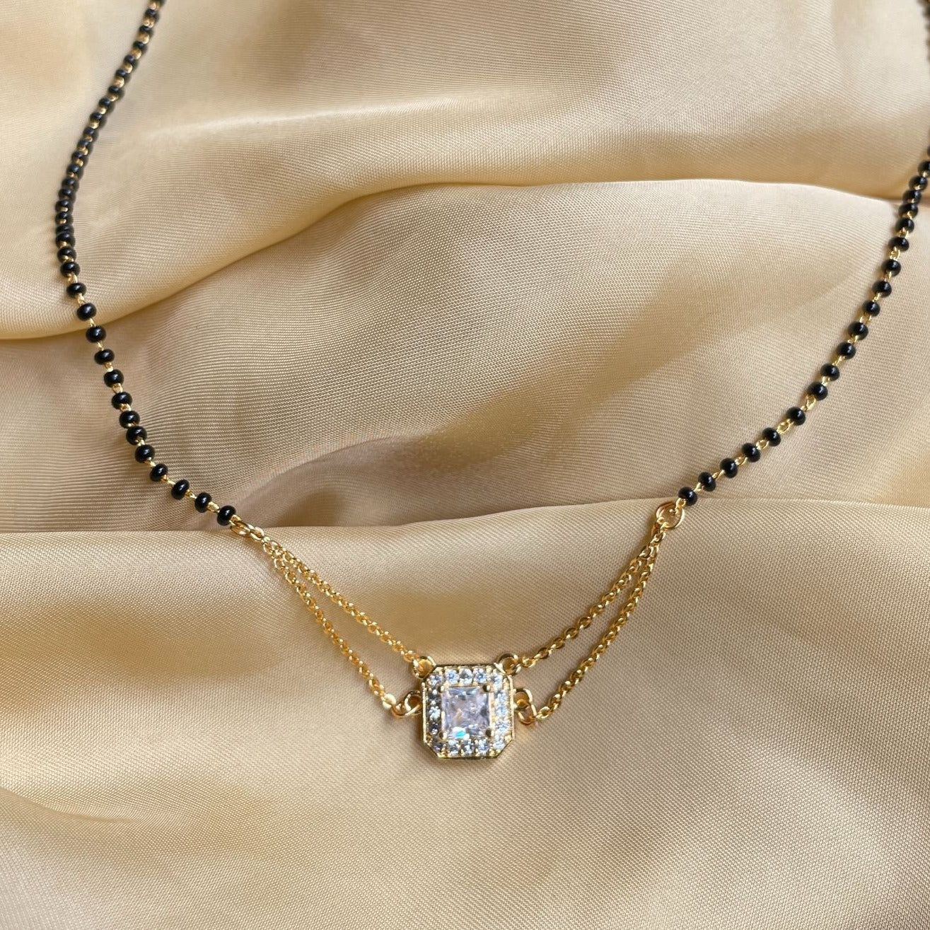 Tiny Square American Diamond Mangalsutra