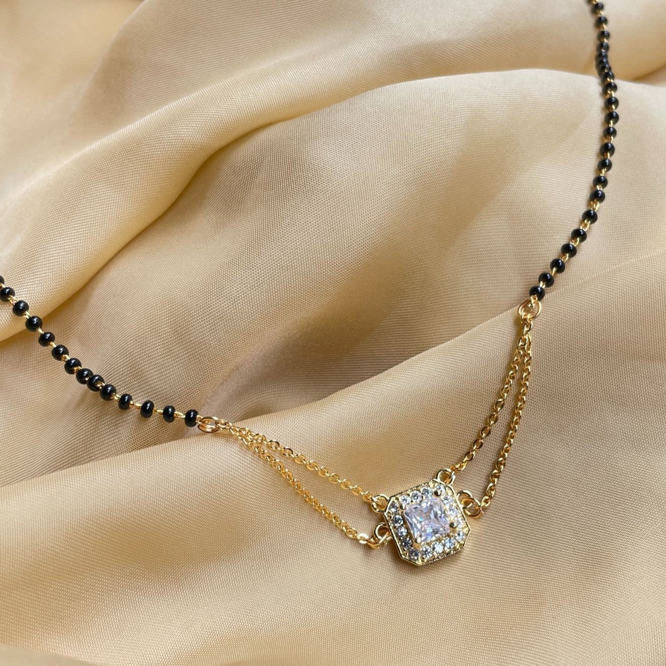 Tiny Square American Diamond Mangalsutra