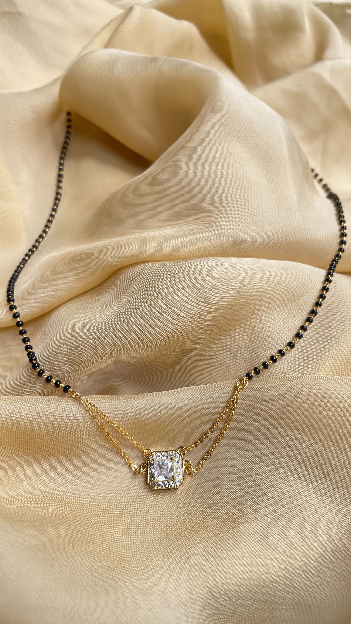 Tiny Square American Diamond Mangalsutra