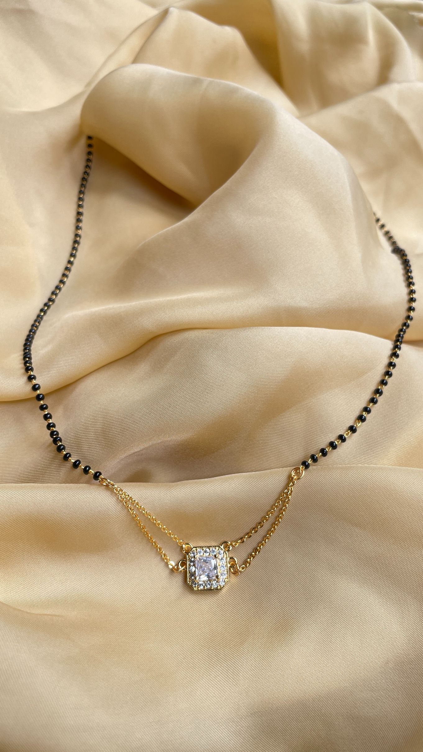 Tiny Square American Diamond Mangalsutra