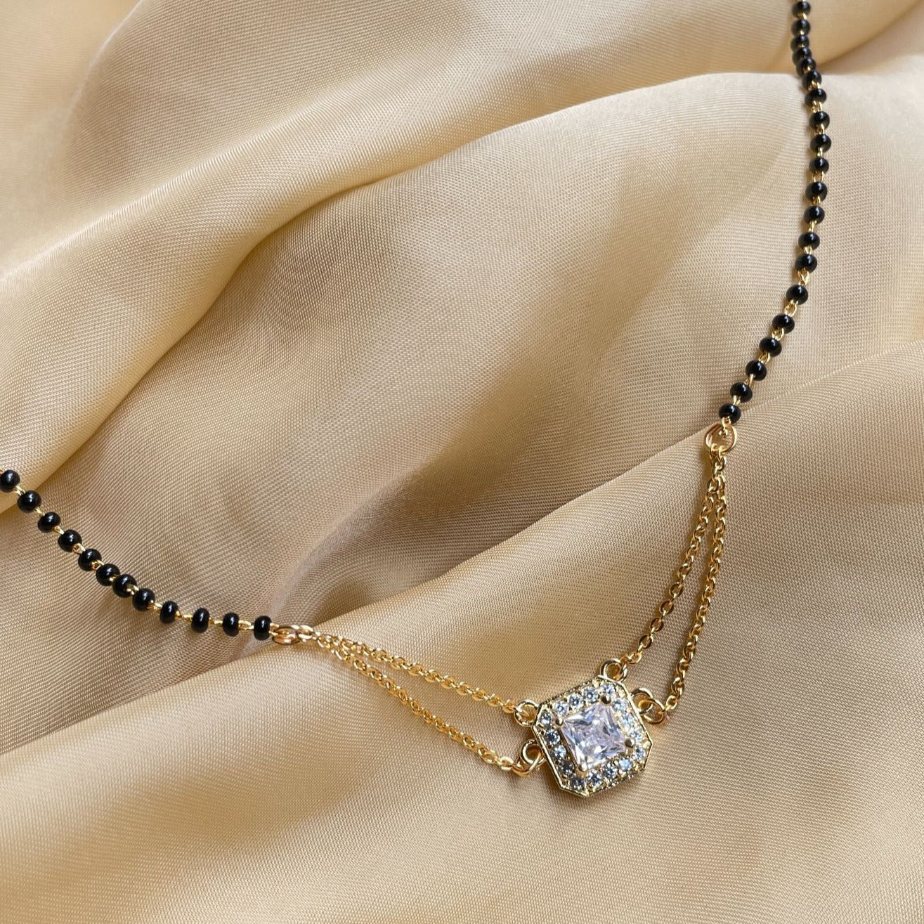 Tiny Square American Diamond Mangalsutra