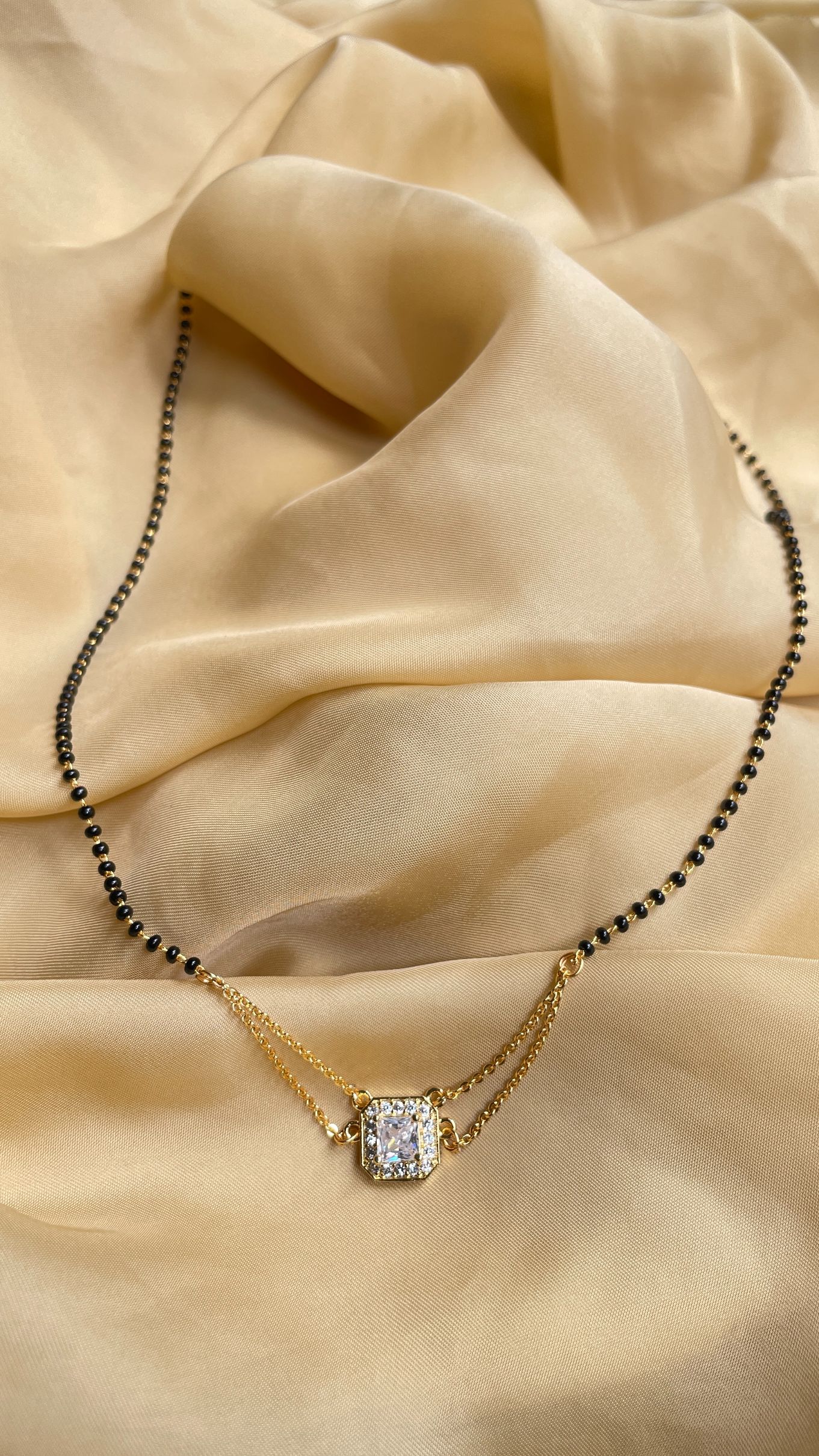 Tiny Square American Diamond Mangalsutra