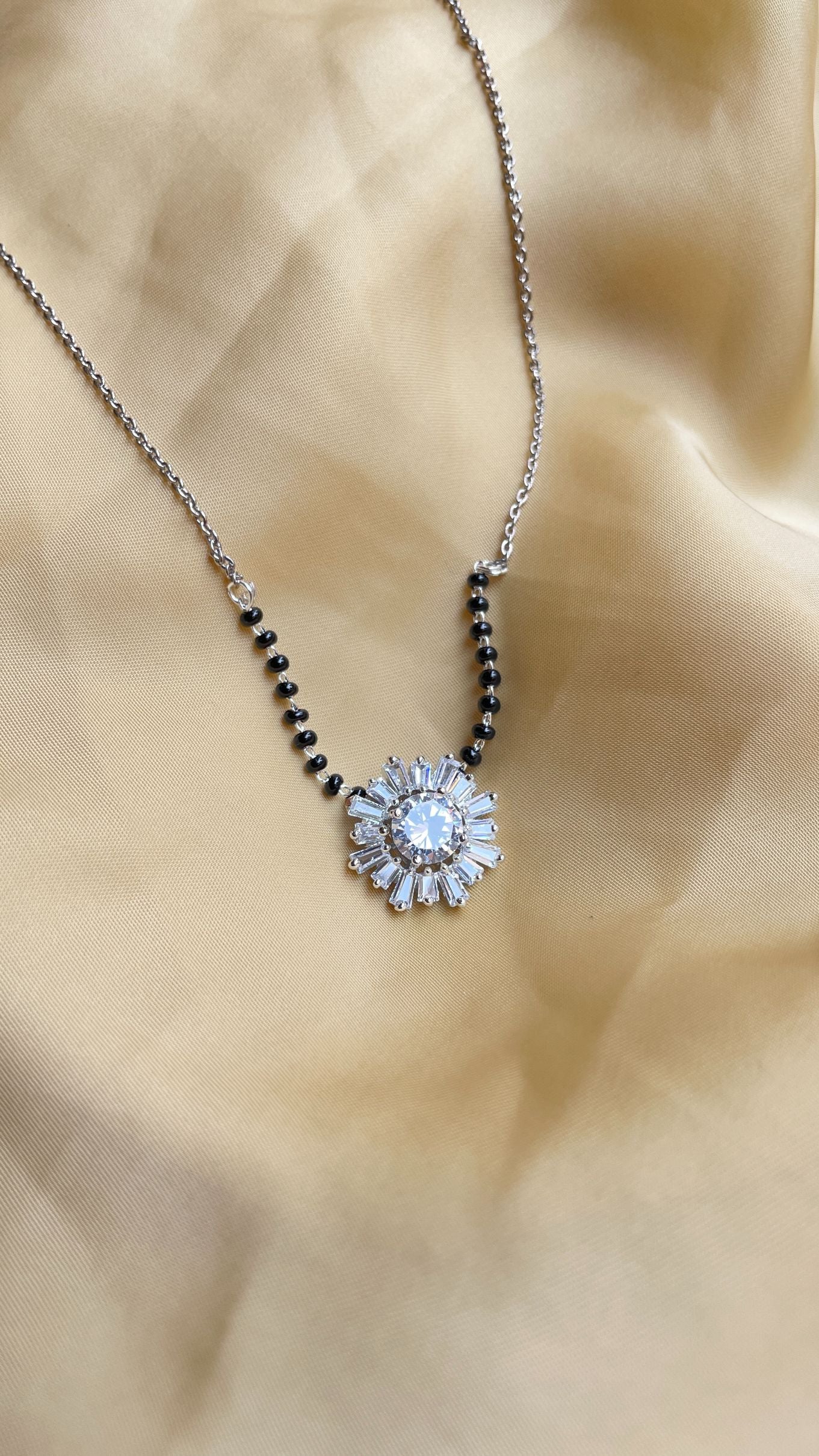 Silver American Diamond Mangalsutra