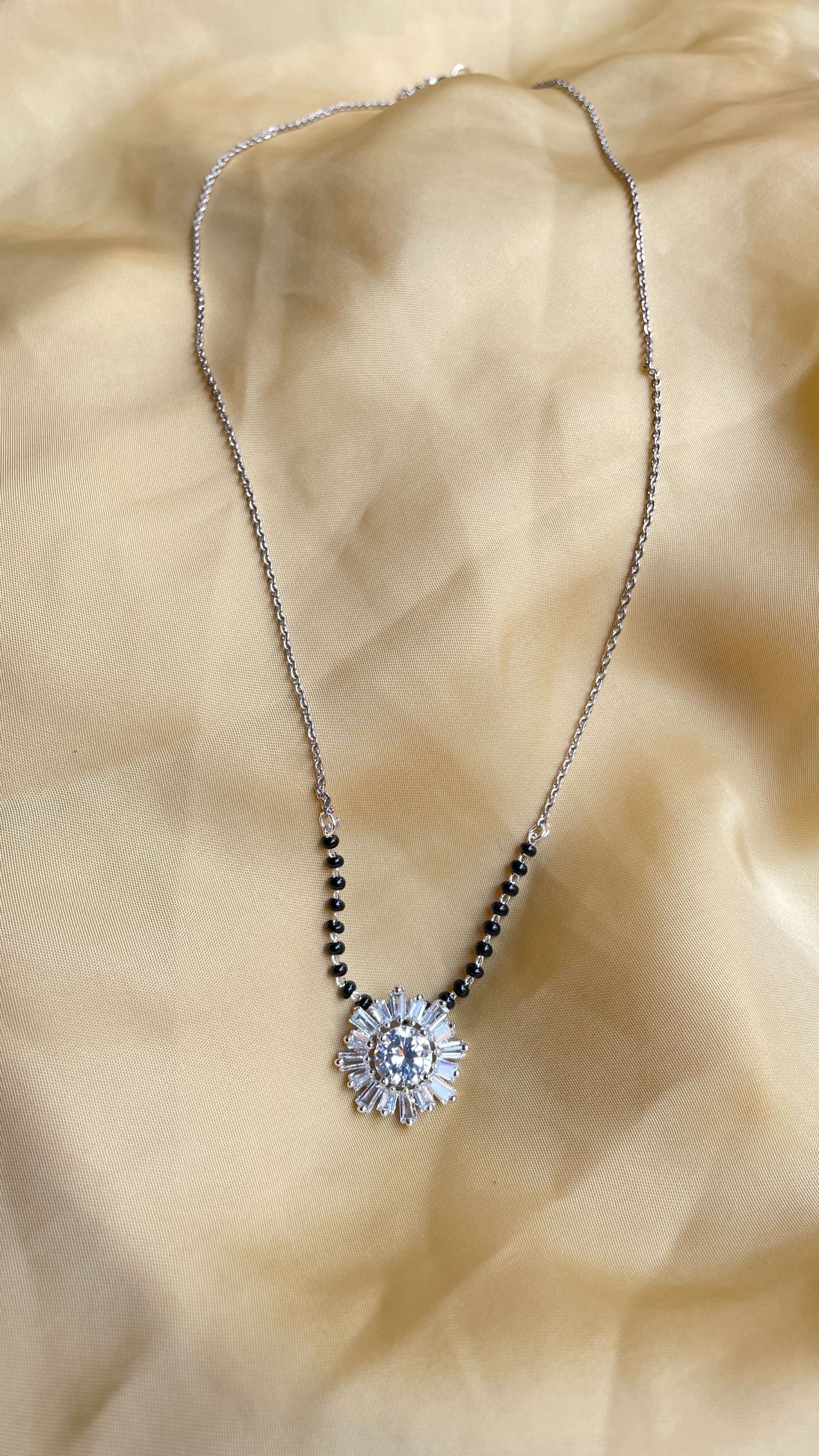 Silver American Diamond Mangalsutra
