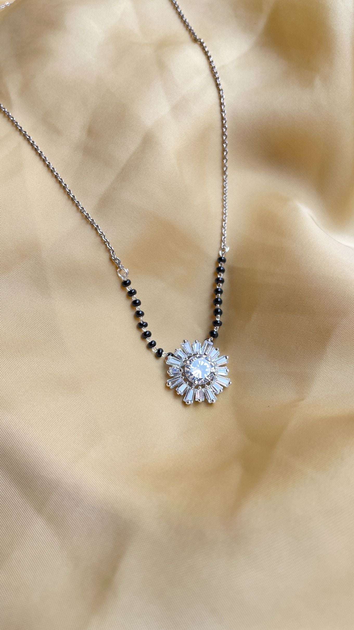 Silver American Diamond Mangalsutra