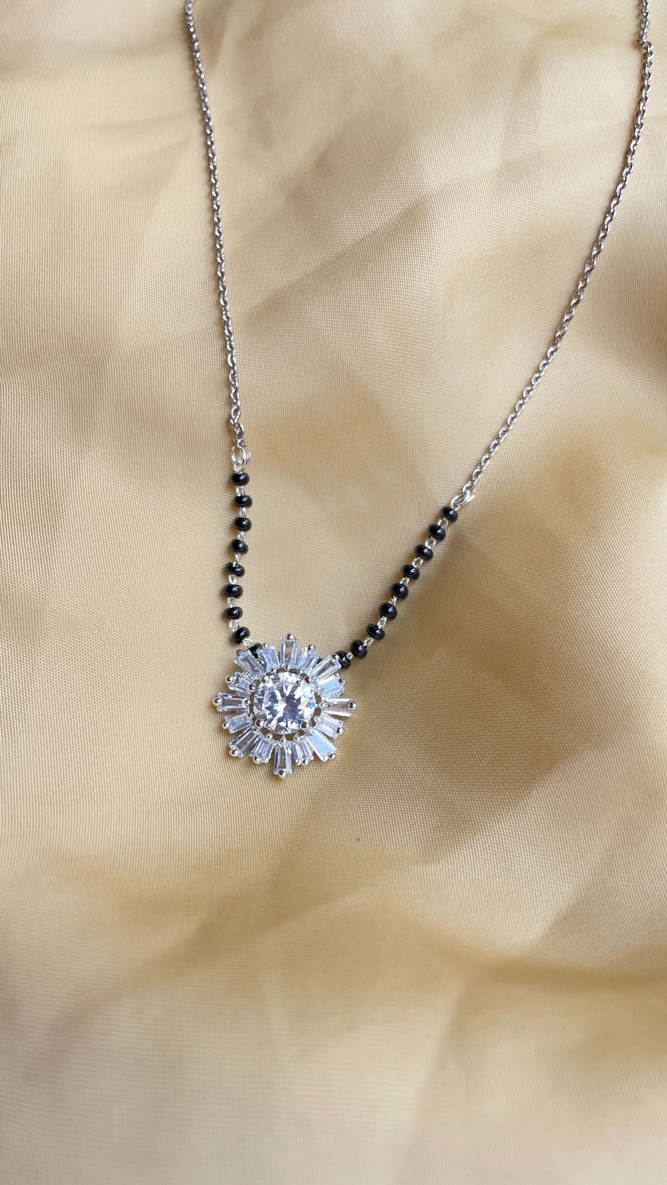 Silver American Diamond Mangalsutra