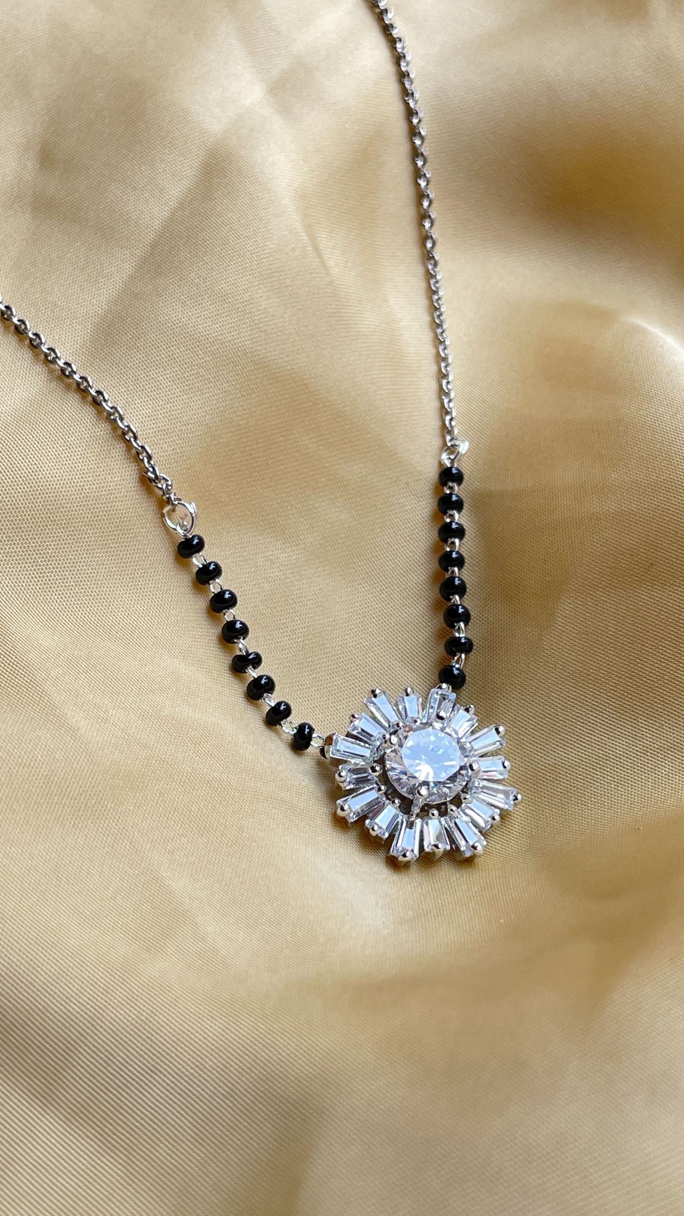 Silver American Diamond Mangalsutra