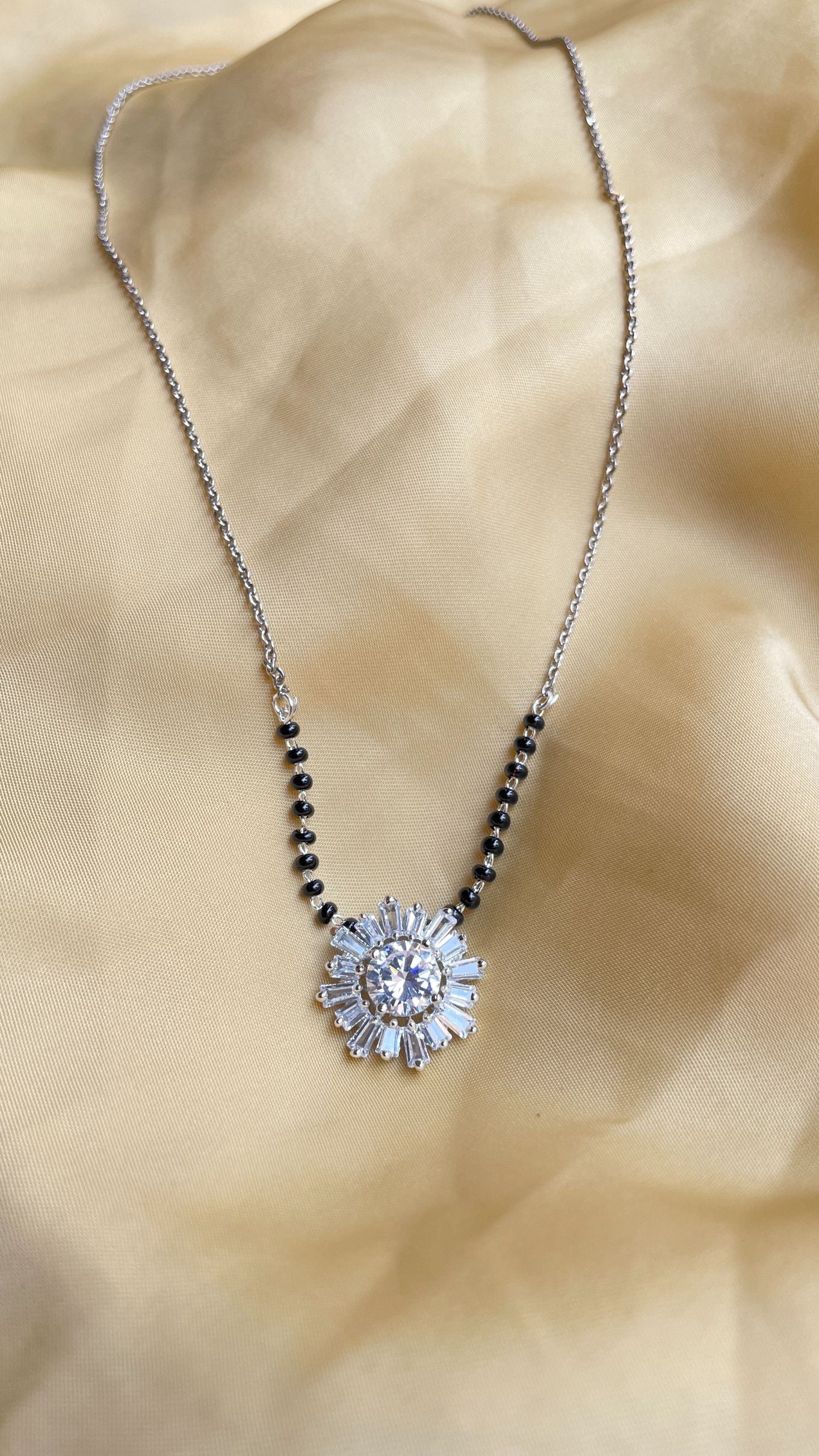 Silver American Diamond Mangalsutra