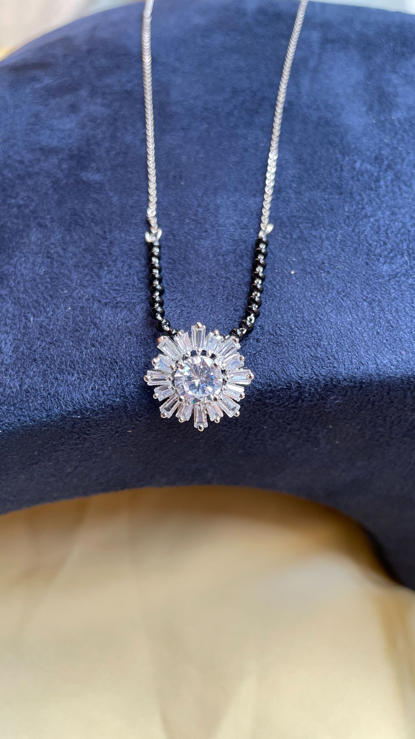 Silver American Diamond Mangalsutra