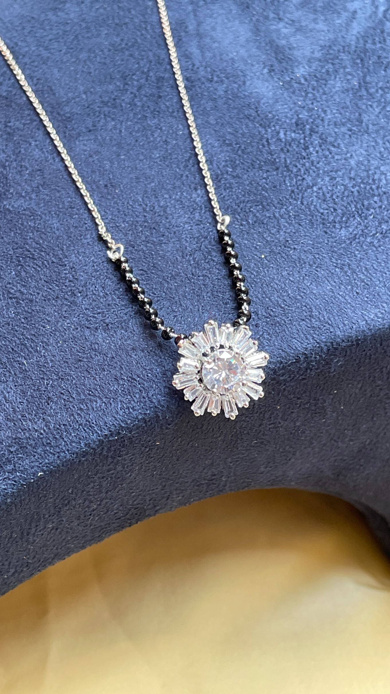 Silver American Diamond Mangalsutra