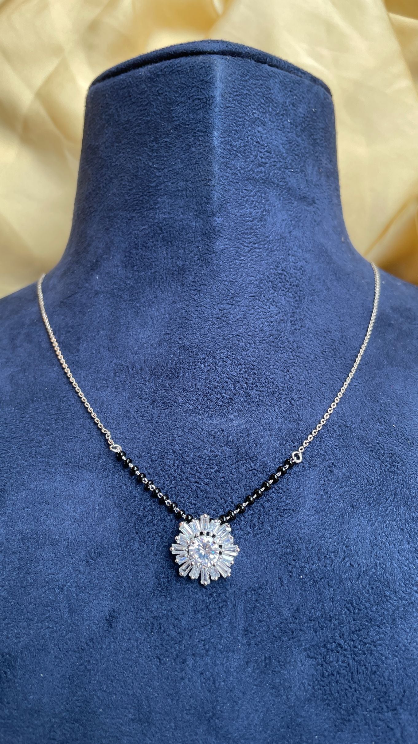 Silver American Diamond Mangalsutra
