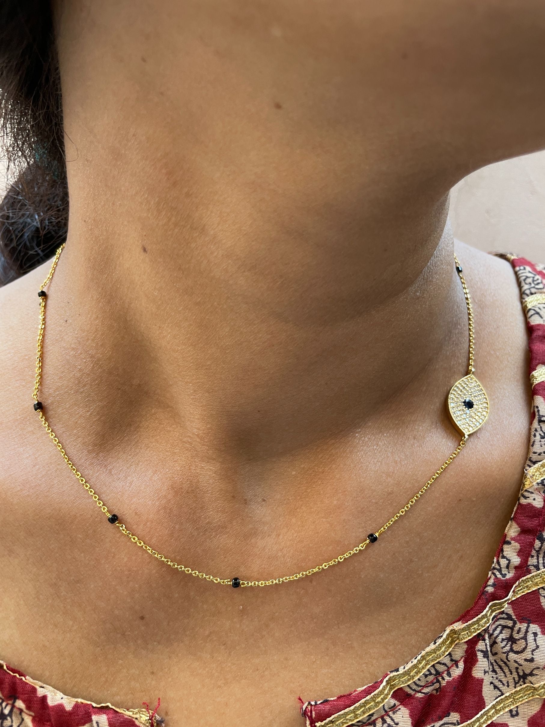 Goodluck Evil Eye Gold Plated Mangalsutra - Abdesignsjewellery