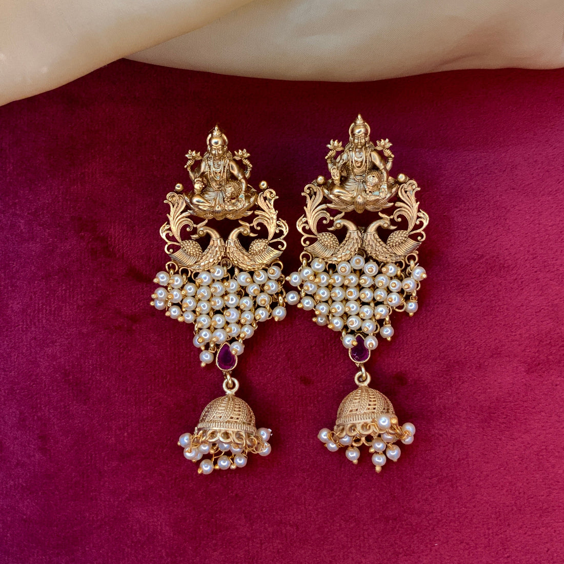 Premium Matt Gold Plated Antique Earring