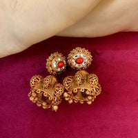 Thumbnail for Elegant Gold Plated Antique Temple Earring