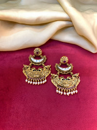 Thumbnail for Gold Plated Polki Kundan Earrings