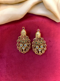 Thumbnail for Gold Plated Polki Temple Earrings - Abdesignsjewellery