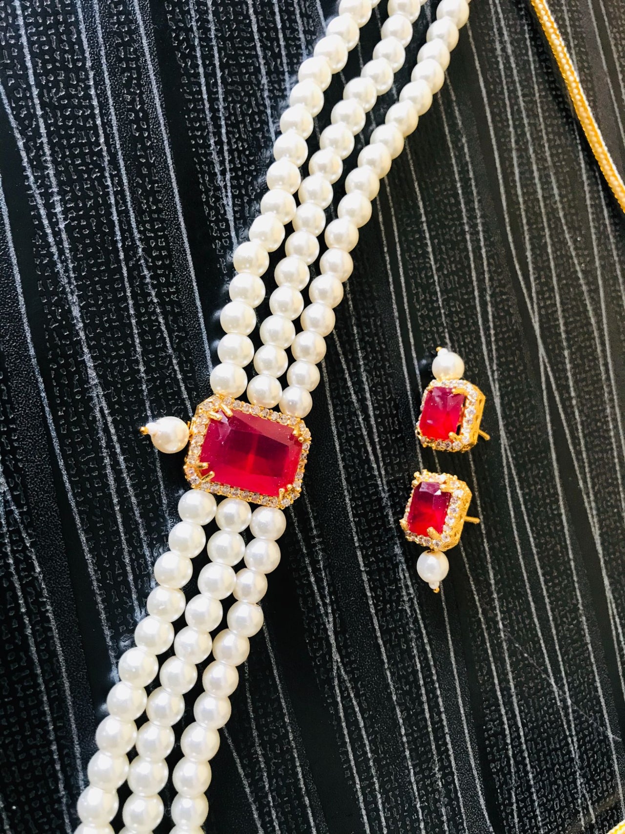 Kundan Red Beaded Choker Necklace