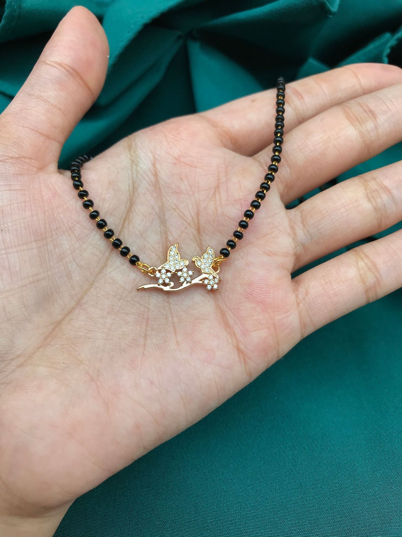 Bird Shape Diamond Mangalsutra - Abdesignsjewellery