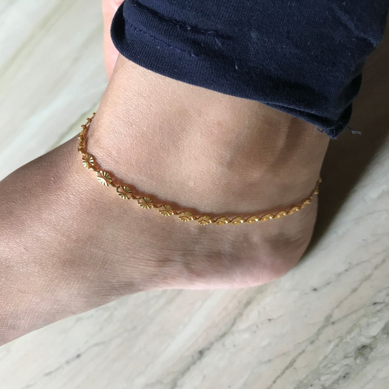 Gold Plated Elegant Anklet - Abdesignsjewellery