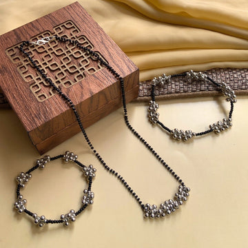 Silver Ghungroo Beads Mangalsutra Jewellery Combo