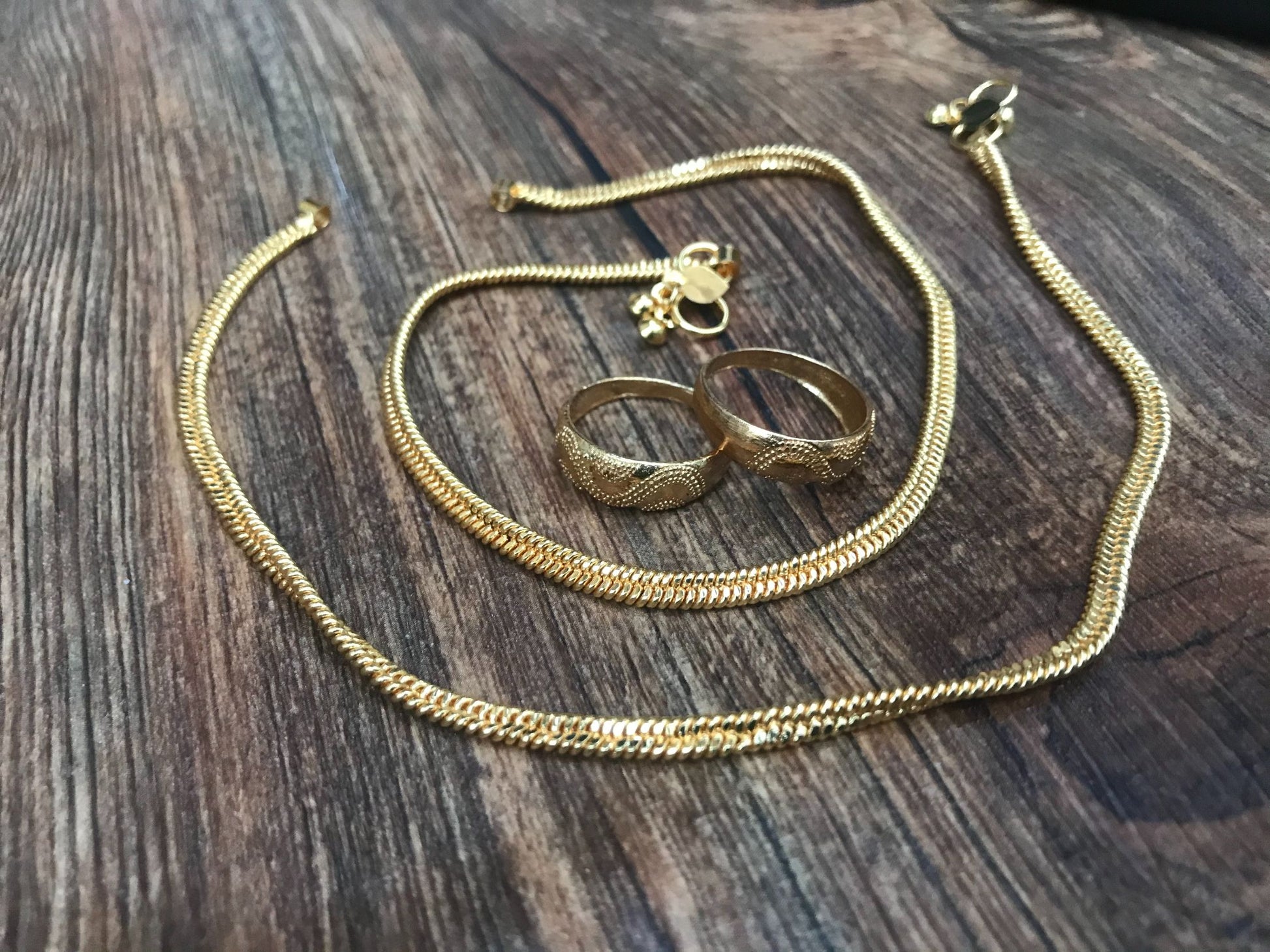 Elevated Gold Anklet Toerings Combo Jewellery - Abdesignsjewellery