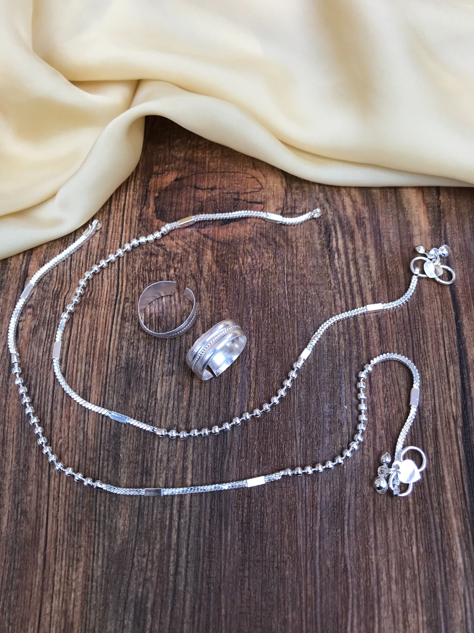 Silver Anklet Toering Combo Jewellery
