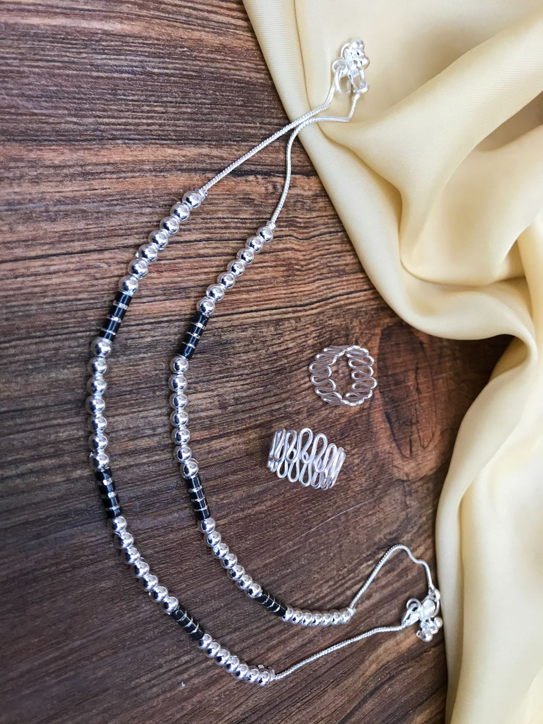 Elegant Silver Anklet Toering Combo Jewellery - Abdesignsjewellery