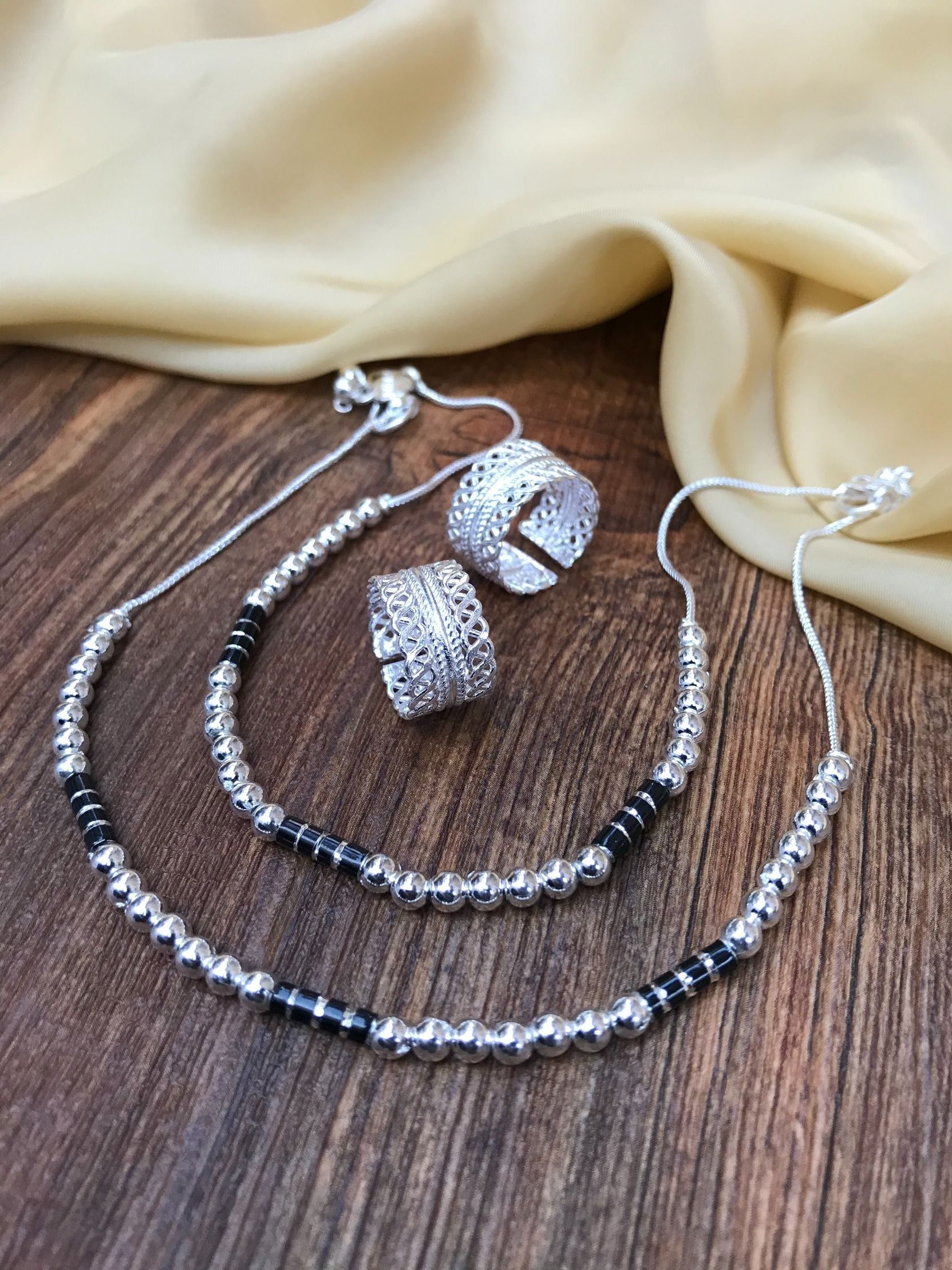 Exclusive Silver Anklet Toering Combo Jewellery - Abdesignsjewellery