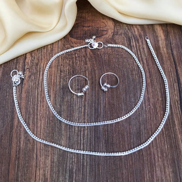New Silver Anklet Toerings Combo Jewellery