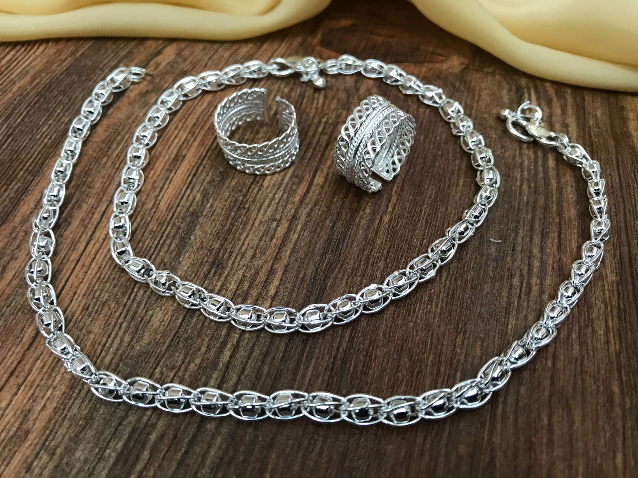 Charming Silver Anklet Toerings Combo Jewellery - Abdesignsjewellery