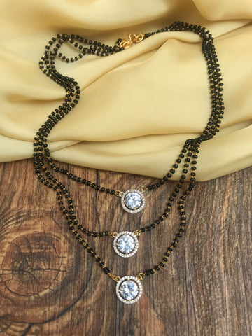 Glittering Gold Stone Mangalsutra - Abdesignsjewellery