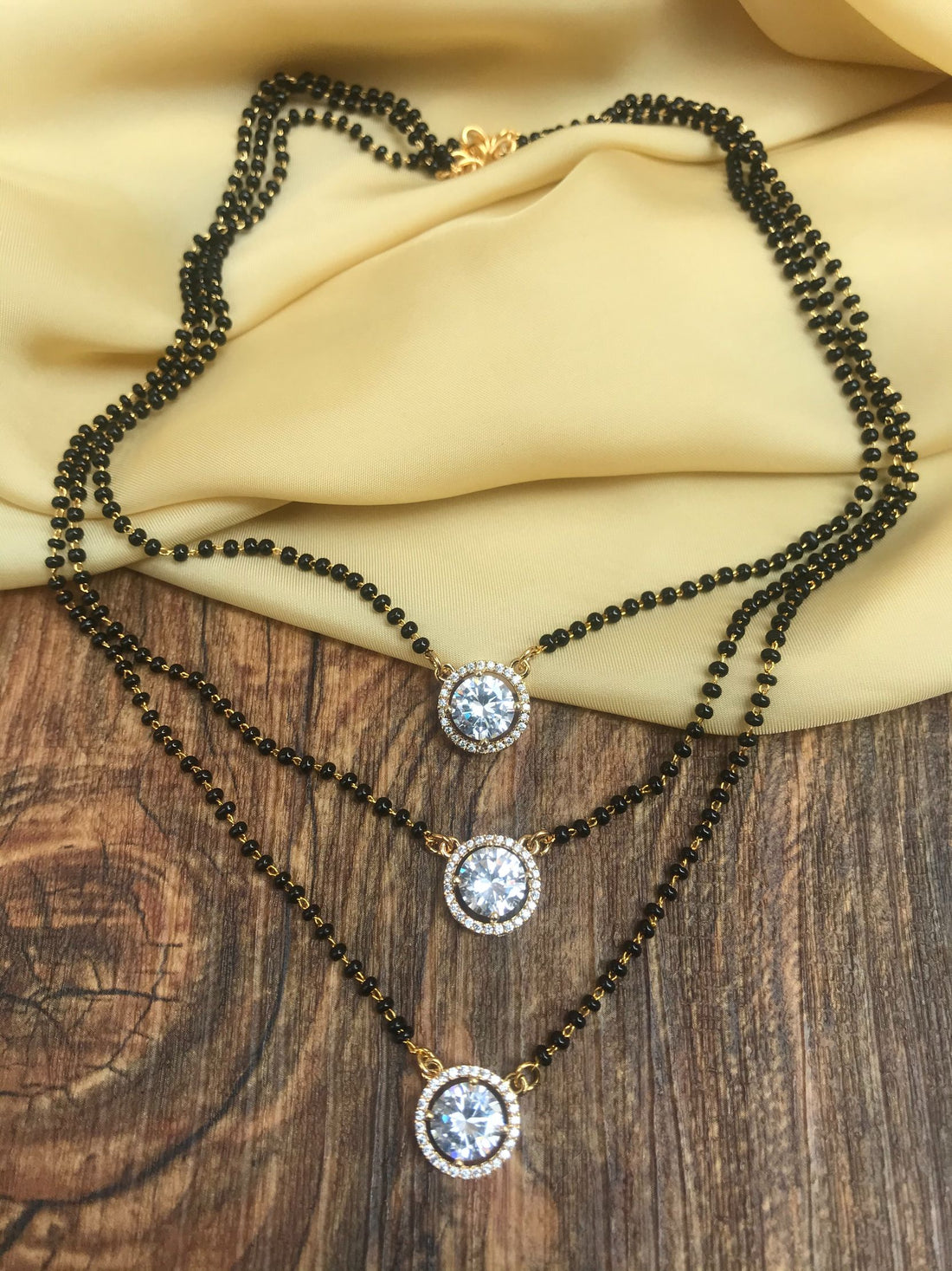 Glittering Gold Stone Mangalsutra - Abdesignsjewellery