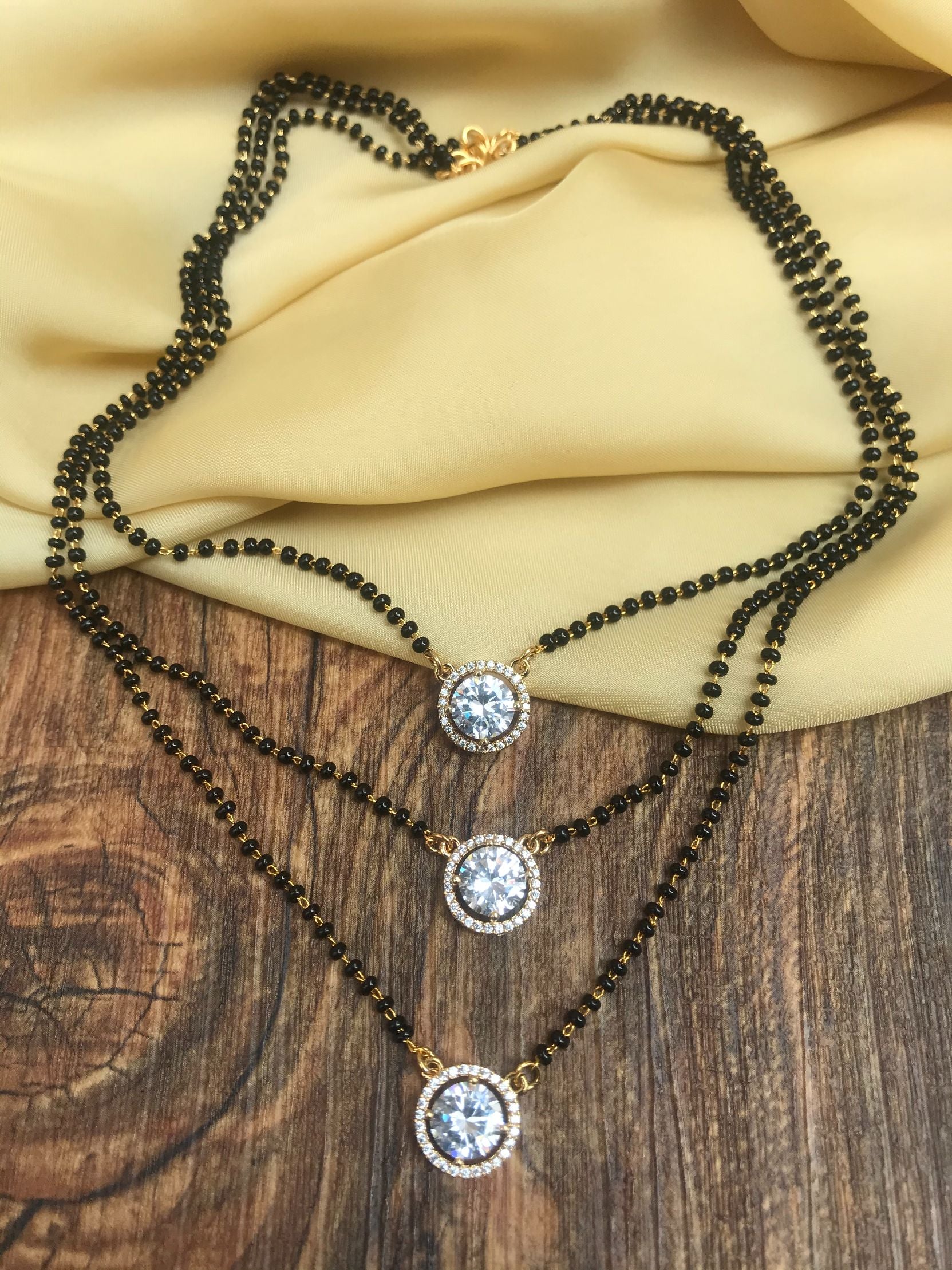 Glittering Gold Stone Mangalsutra - Abdesignsjewellery