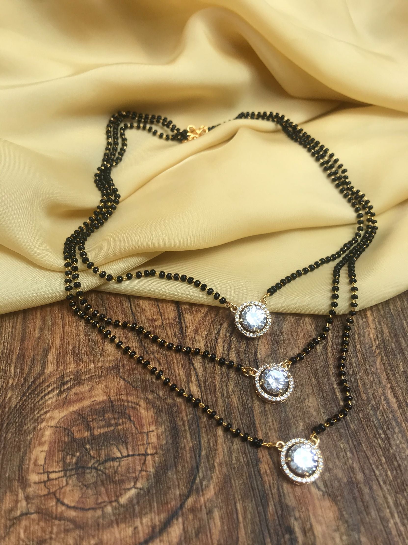 Glittering Gold Stone Mangalsutra - Abdesignsjewellery