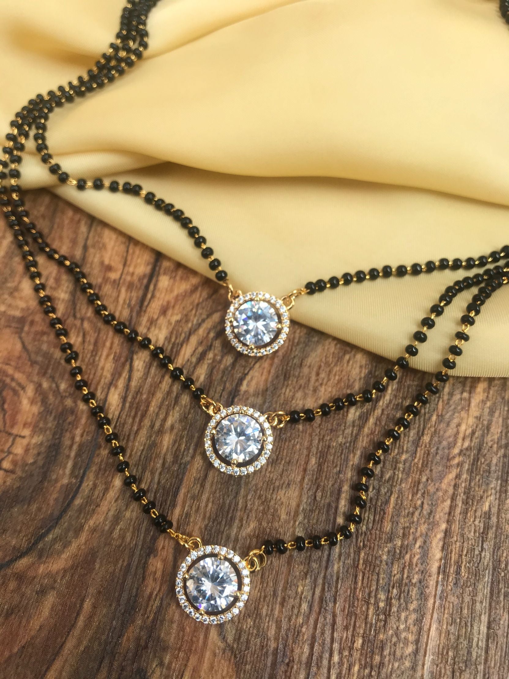 Glittering Gold Stone Mangalsutra - Abdesignsjewellery