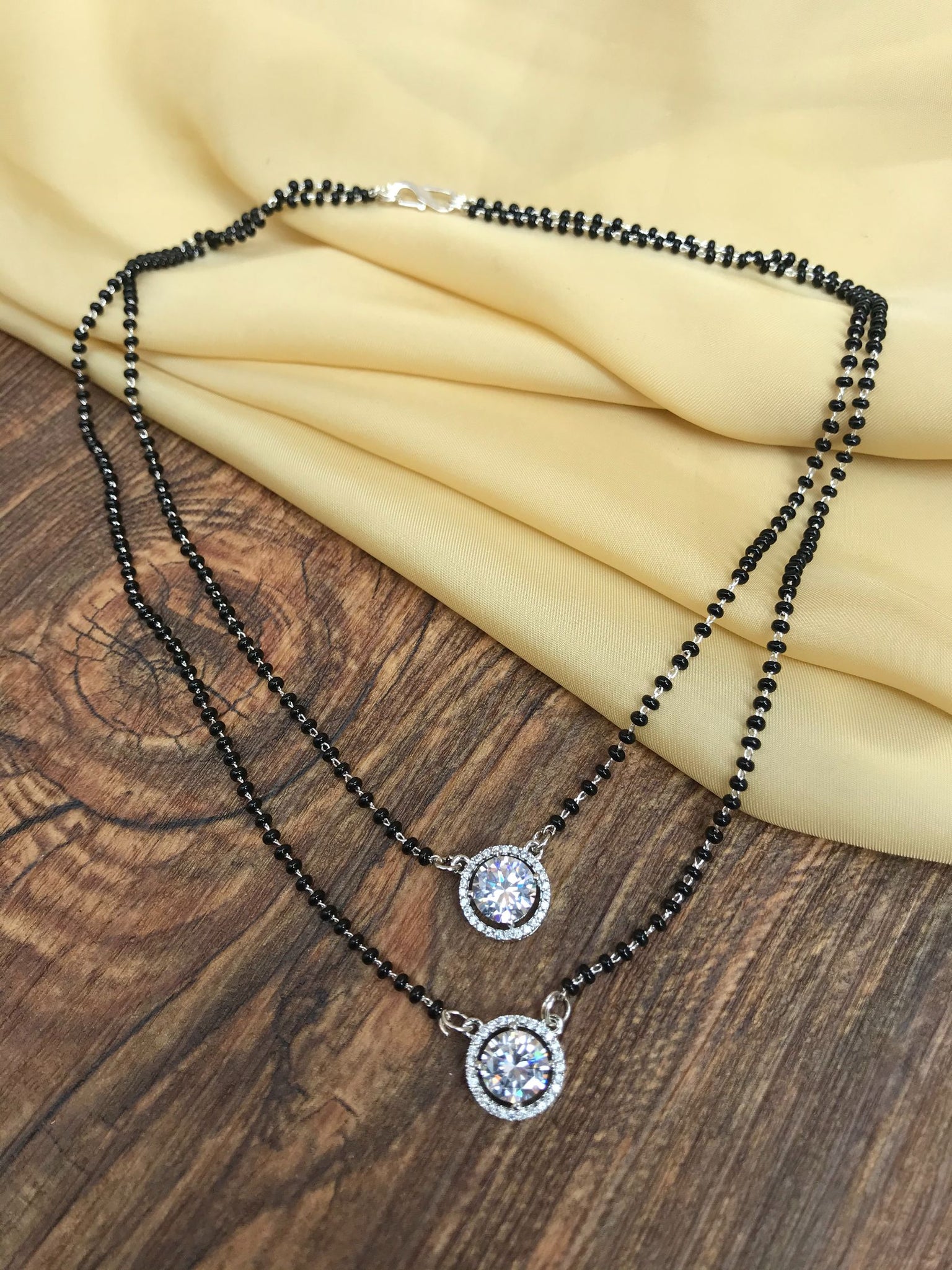 Twin Silver Stone Mangalsutra