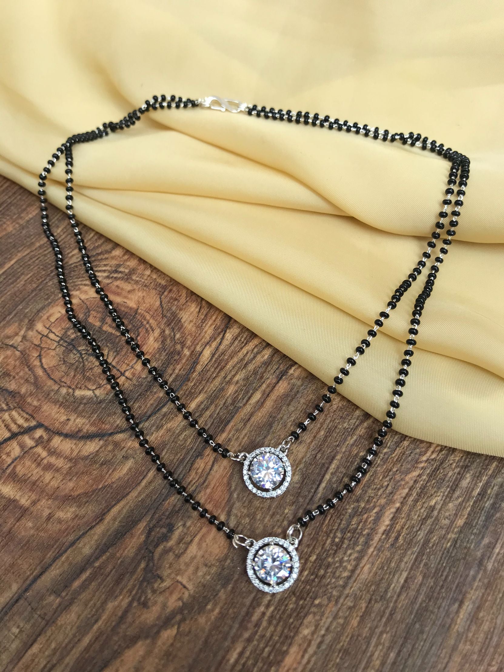 Twin Silver Stone Mangalsutra