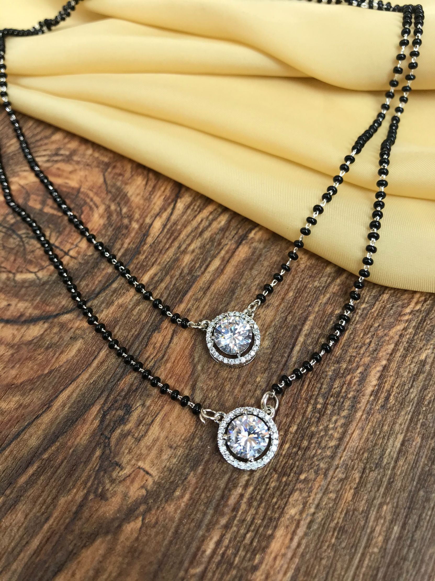 Twin Silver Stone Mangalsutra