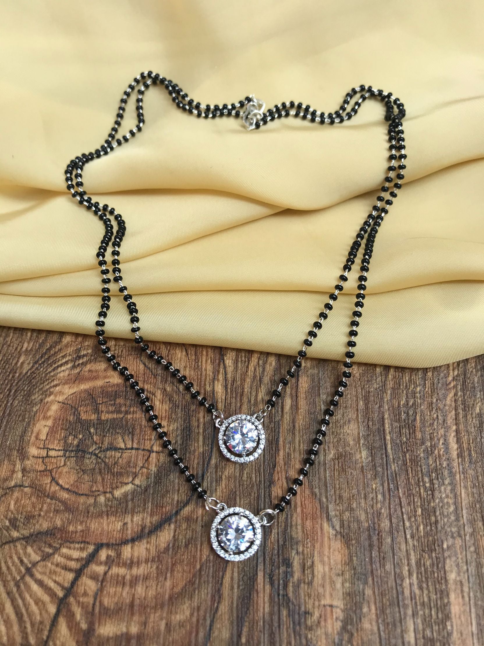 Twin Silver Stone Mangalsutra