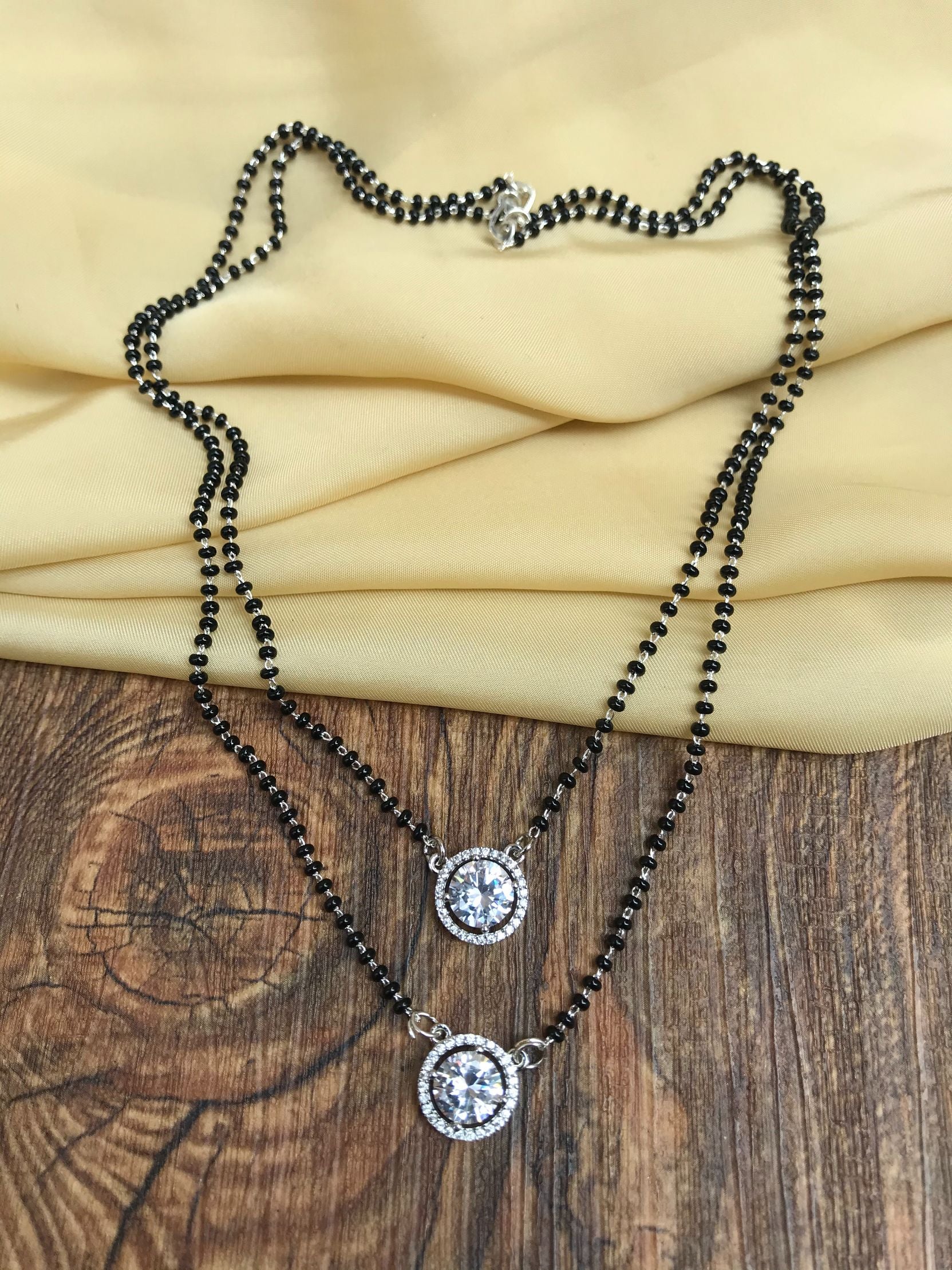 Twin Silver Stone Mangalsutra