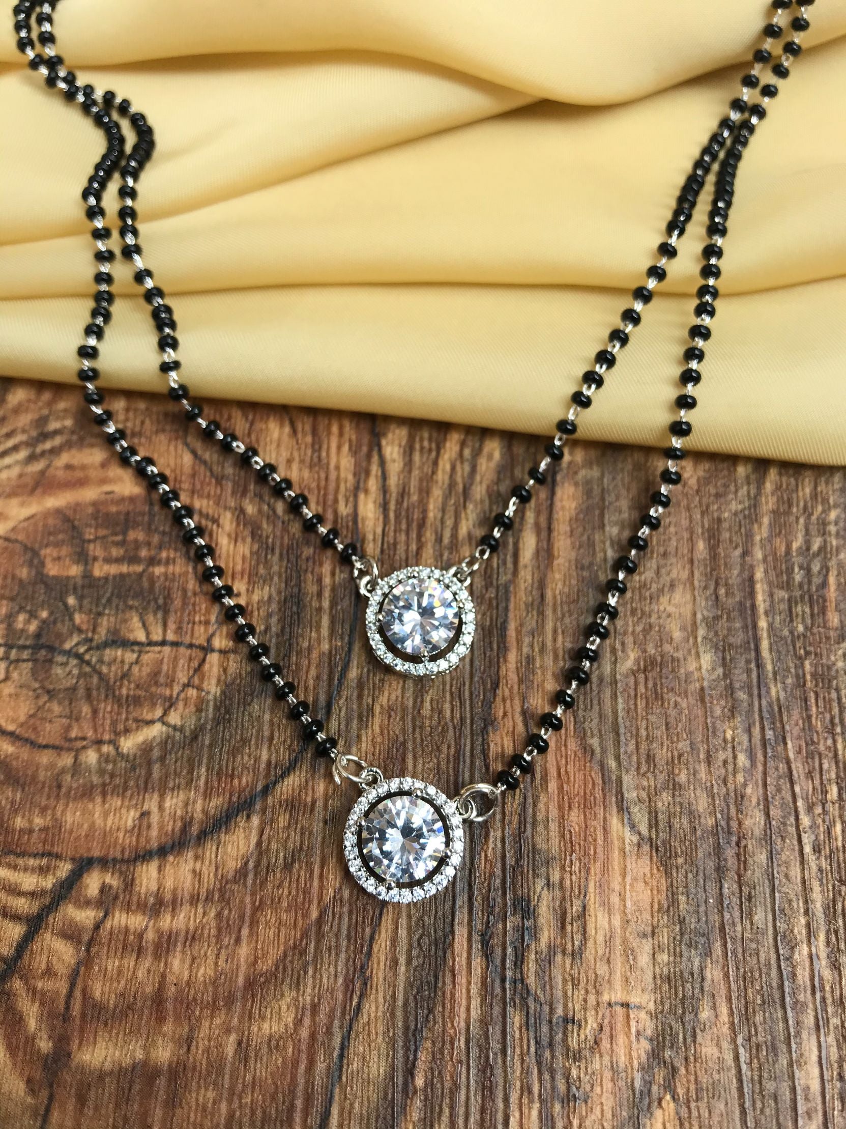 Twin Silver Stone Mangalsutra