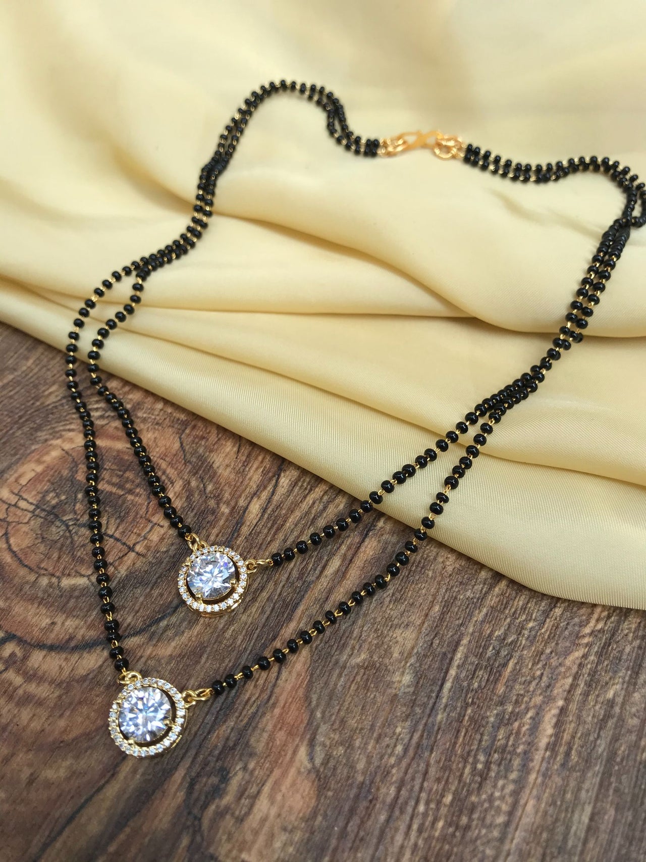 Double Gold Stone Mangalsutra