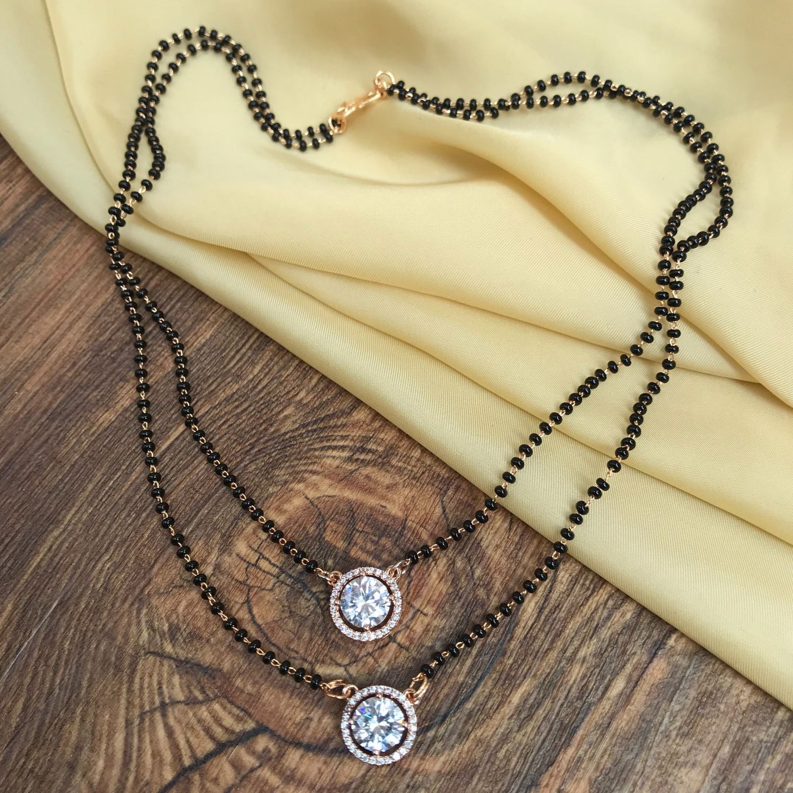 Rose Gold  Two Stone Mangalsutra